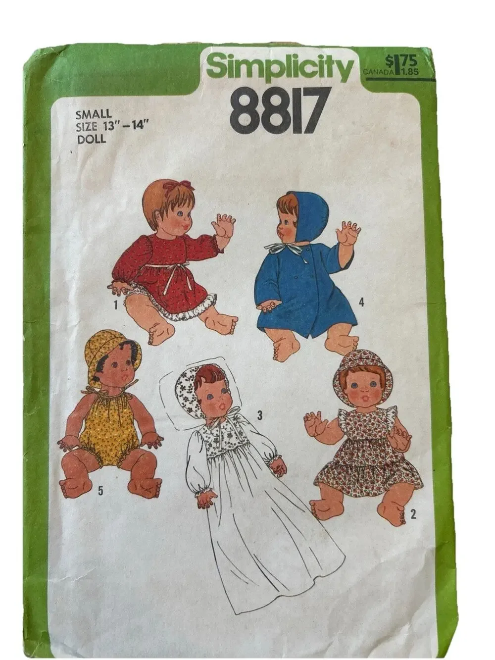 Simplicity Sewing Pattern 8817 Baby Doll Clothes Small Doll 13